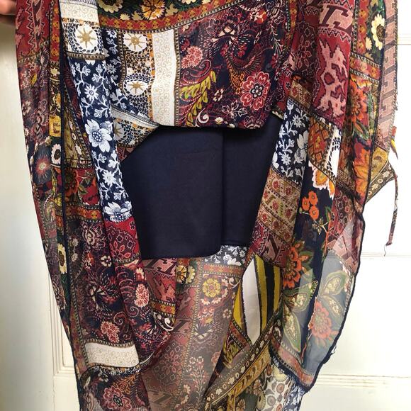 ENFOCUS Studio Flutter Sleeve Patchwork Maxi Dress 4 Bohemian Hippie Festival - Picture 7 of 11